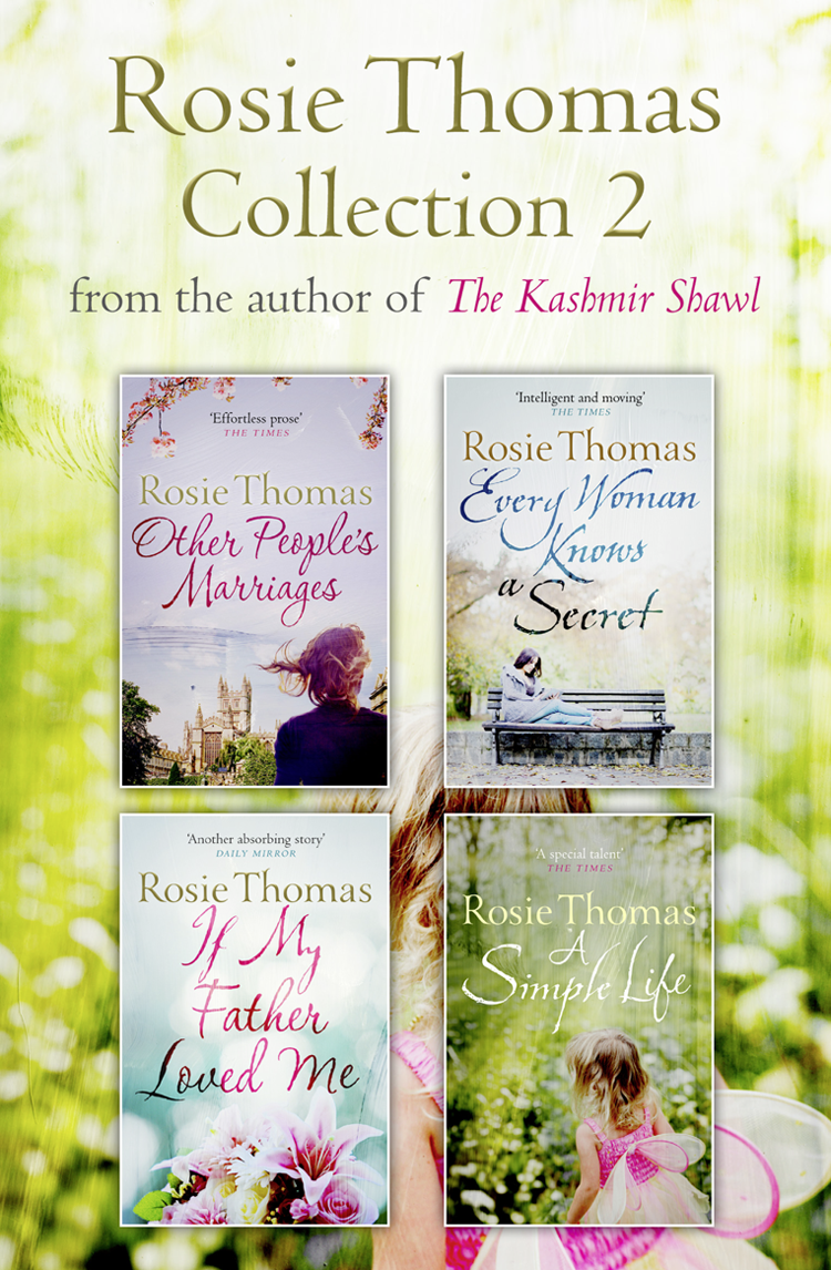 Книга Rosie Thomas 4-Book Collection: Other People’s Marriages, Every Woman Knows a Secret, If My Father Loved Me, A Simple Life из серии , созданная Rosie Thomas, может относится к жанру Современная зарубежная литература, Зарубежная психология. Стоимость электронной книги Rosie Thomas 4-Book Collection: Other People’s Marriages, Every Woman Knows a Secret, If My Father Loved Me, A Simple Life с идентификатором 39755425 составляет 1838.42 руб.