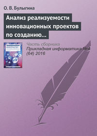 Обложка «Анализ реализуемости инновационных проектов по созданию наукоемкой продукции: алгоритмы и инструменты»