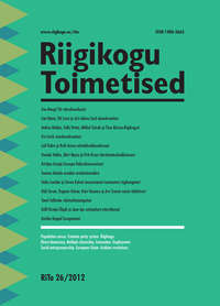 Обложка «Riigikogu Toimetised 26»