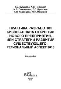 Обложка «Практика разработки бизнес-плана открытия нового предприятия или стратегии развития существующего: региональный аспект 2018»