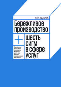 Обложка «Бережливое производство + шесть сигм в сфере услуг. Как скорость бережливого производства и качество шести сигм помогают совершенствованию бизнеса»