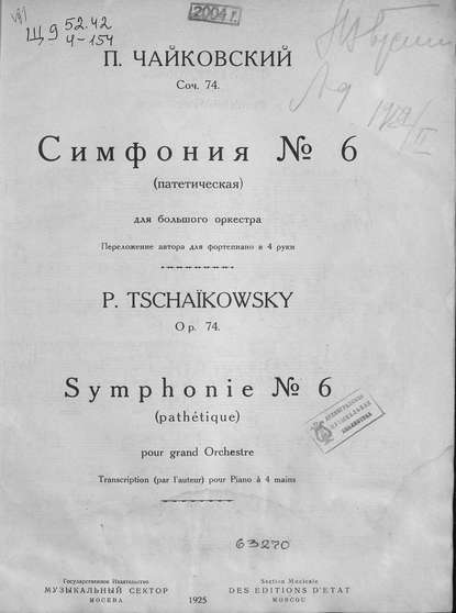 Петр Ильич Чайковский — Симфония № 6 (Патетическая)