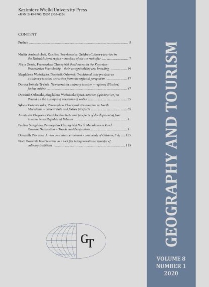 

Geography and Tourism 2020, volume 8 number 1