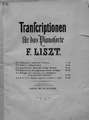 Mendelssohn\'s Wasserfahrt & Jager Abschied fur das Pianoforte ubertragen v. F. Liszt