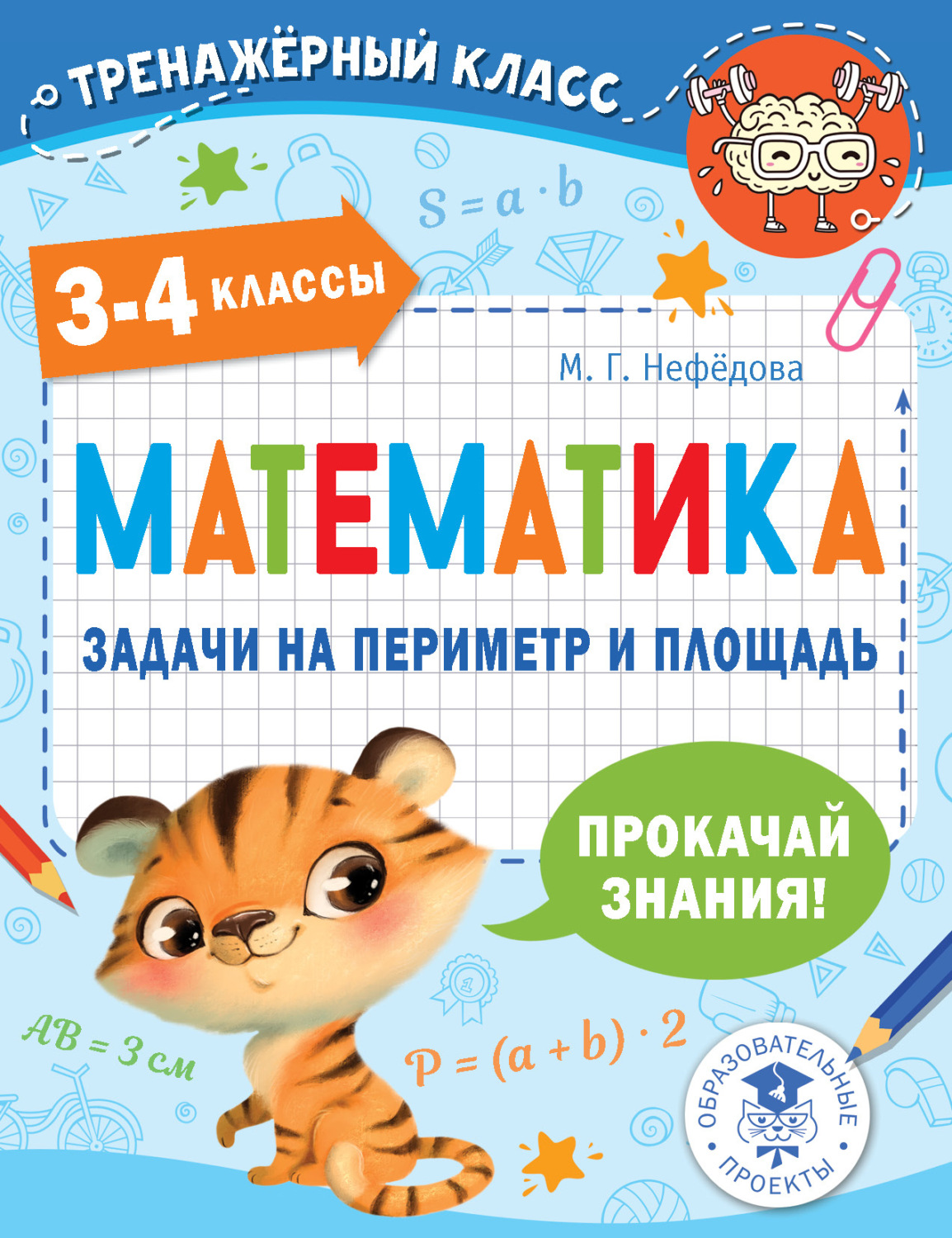 М. Г. Нефедова, книга Математика. Задачи на периметр и площадь. 3-4 ...